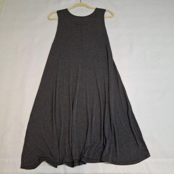 A-Line Swing Dress Size M Grey Round Neck Sleeveless Stretch Jersey - Picture 5 of 8